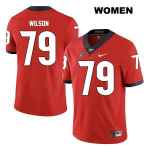 Women's Georgia Bulldogs NCAA #79 Isaiah Wilson Nike Stitched Red Legend Authentic College Football Jersey CNR4554GV